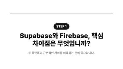 1인 개발, Firebase, MVP 개발, Supabase, 백엔드 서비스, 선택 기준, 스타트업, 플랫폼 비교